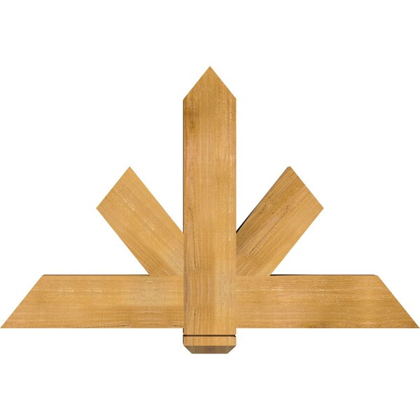 Ekena Millwork Kennewick Rough Sawn Timber Gable Bracket, Western Red Cedar, 48"W x 30"H x 4"D x 6"F, 15/12 Pitch GBW048X30X0406KEN00RWR - main